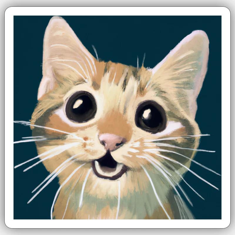 Chat mignon Sticker taille S (10 x 10 cm)