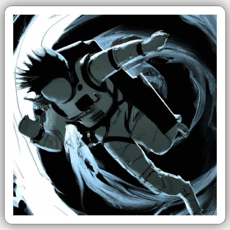 Astronaute dans le trou noir Sticker taille S (10 x 10 cm)