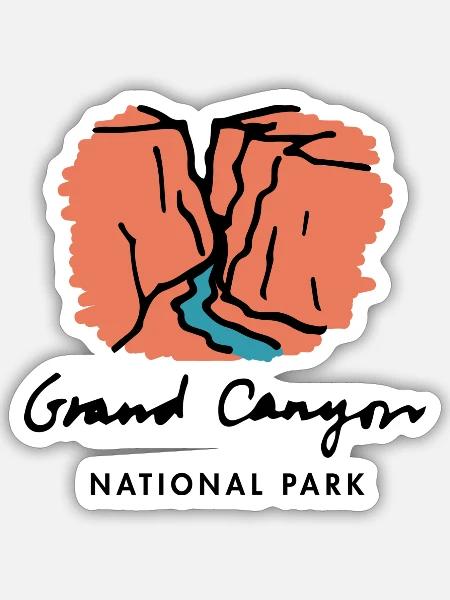 Grand Canyon National Park USA Reisen Geschenkidee - Sticker Größe S (10 x 10 cm) - Mattweiß