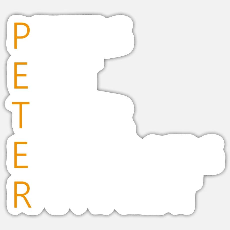 Peter Name Geschenk - Sticker Größe S (10 x 10 cm) - Mattweiß