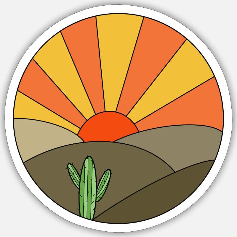 Sunset Desert - Sticker size S (10 x 10 cm) - white matte