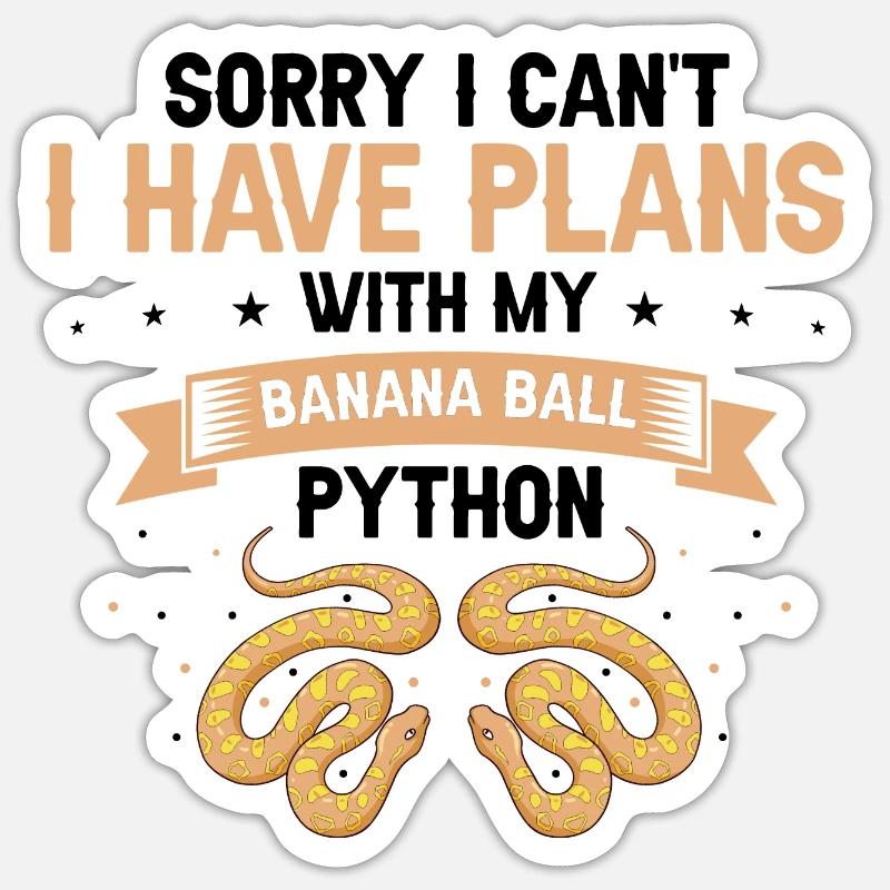 King python design pour les amateurs de serpents Sticker taille S (10 x 10 cm)