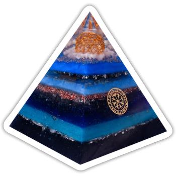 Runen Pyramide - Sticker Größe S (10 x 10 cm) - Mattweiß - Vorne