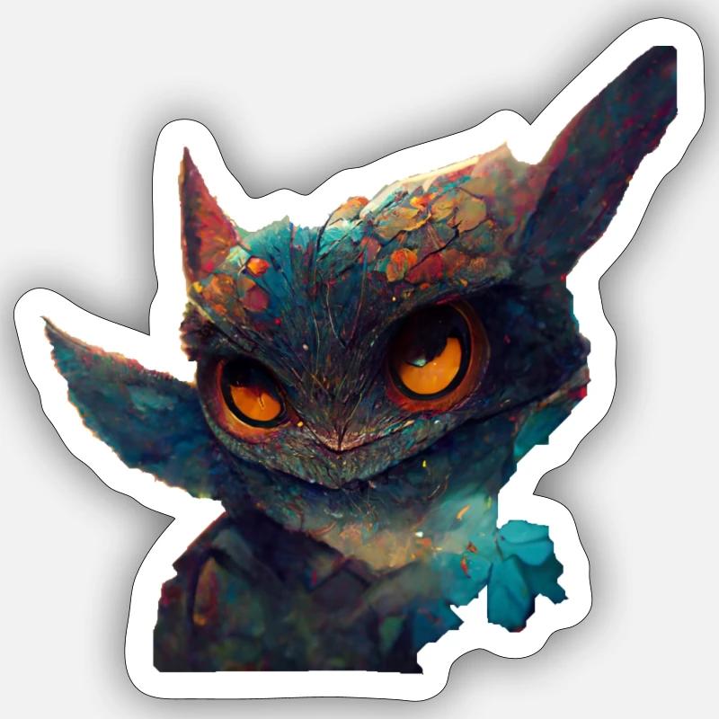 Fantasie Heule im Wald - Sticker Größe S (10 x 10 cm) - Mattweiß
