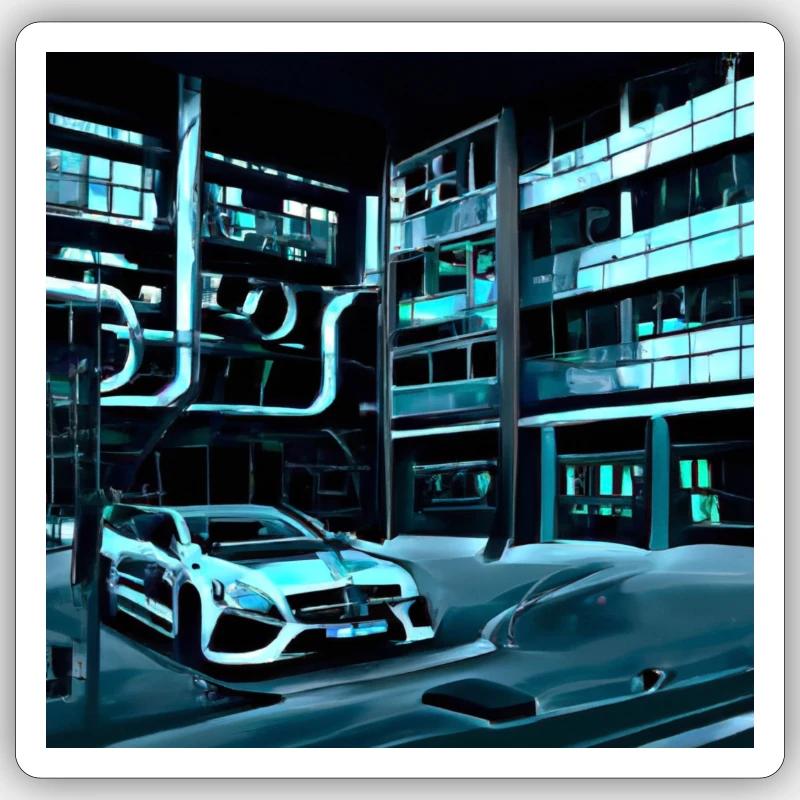 Design “Stuttgart-3” - Sticker Größe S (10 x 10 cm) - Mattweiß