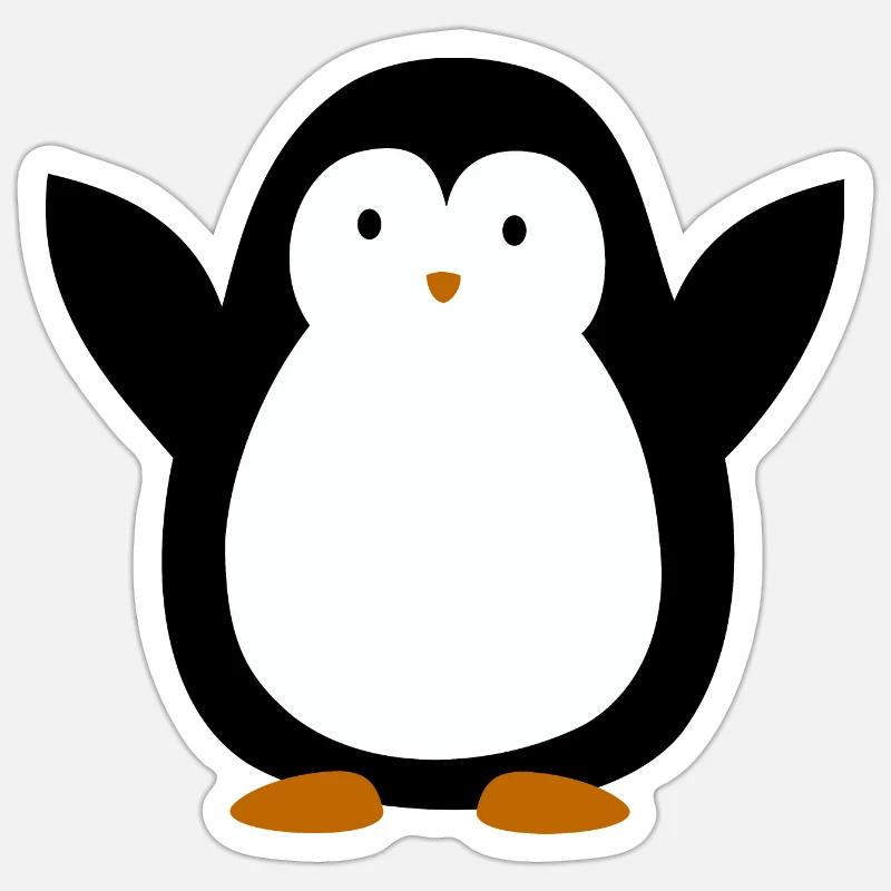 kleiner Pinguin - Sticker Größe S (10 x 10 cm) - Mattweiß