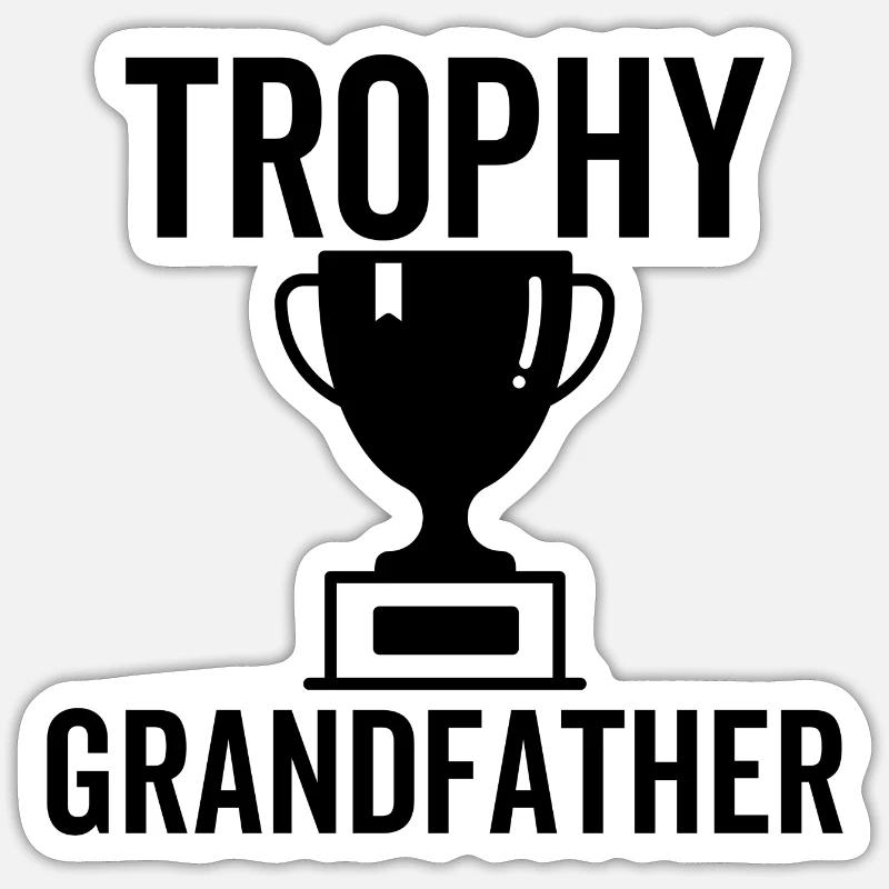 Trophäe Großvater - Sticker Größe S (10 x 10 cm) - Mattweiß