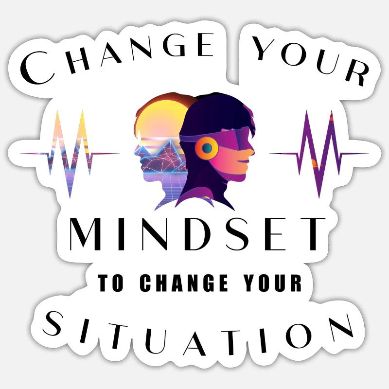 Change Mindset - Sticker taille S (10 x 10 cm) - blanc mat