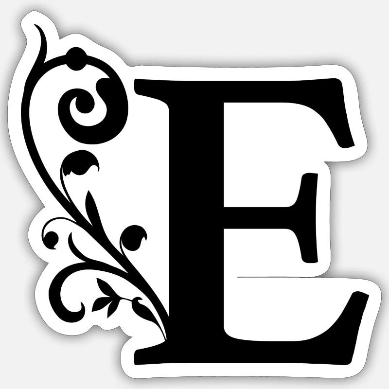 Anfangsbuchstabe E Vorname - Sticker Größe S (10 x 10 cm) - Mattweiß