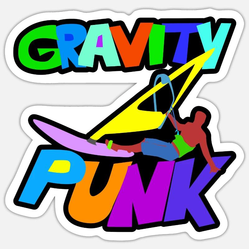 GRAVITY Windsurfer PUNK - Sticker Größe S (10 x 10 cm) - Mattweiß