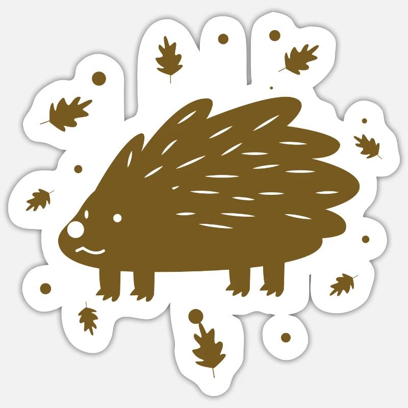 Hérisson - Sticker taille S (10 x 10 cm) - blanc mat