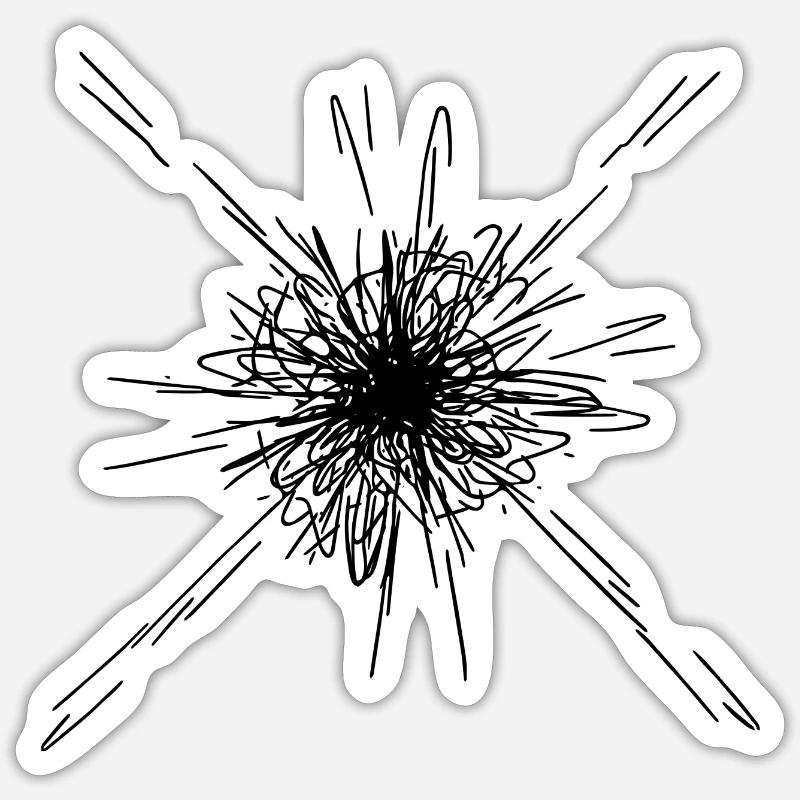 Mandala Explosion Linien Muster - Sticker Größe S (10 x 10 cm) - Mattweiß