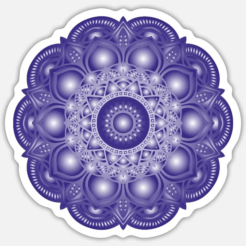Mandala - Sticker Größe S (10 x 10 cm) - Mattweiß