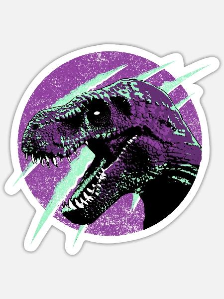 Dinosaurier Trex Design für Dino-Fans - Sticker Größe S (10 x 10 cm) - Mattweiß