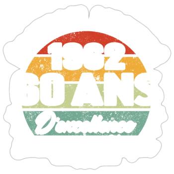Cadeau 60 ans d'excellence / Édition limitée 1962 - Sticker taille S (10 x 10 cm) - blanc mat - Devant