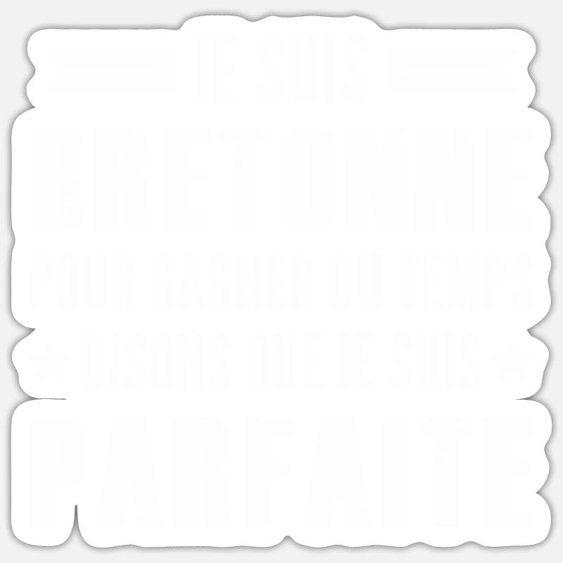 je suis bretonne parfaite - Sticker taille S (10 x 10 cm) - blanc mat