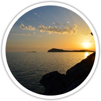 Sonnenuntergang Foto - Sticker Größe S (10 x 10 cm) - Mattweiß - Vorne
