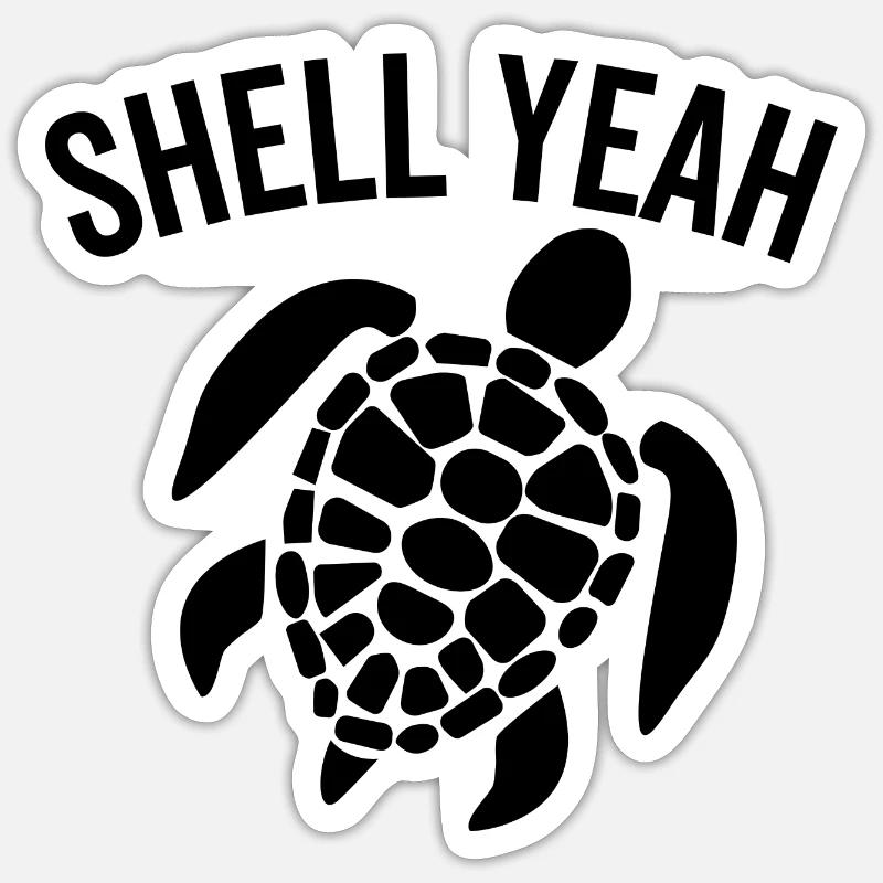 Shell oui - Sticker taille S (10 x 10 cm) - blanc mat