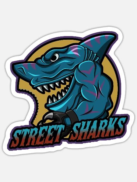 Straßenhaie - Sticker Größe S (10 x 10 cm) - Mattweiß
