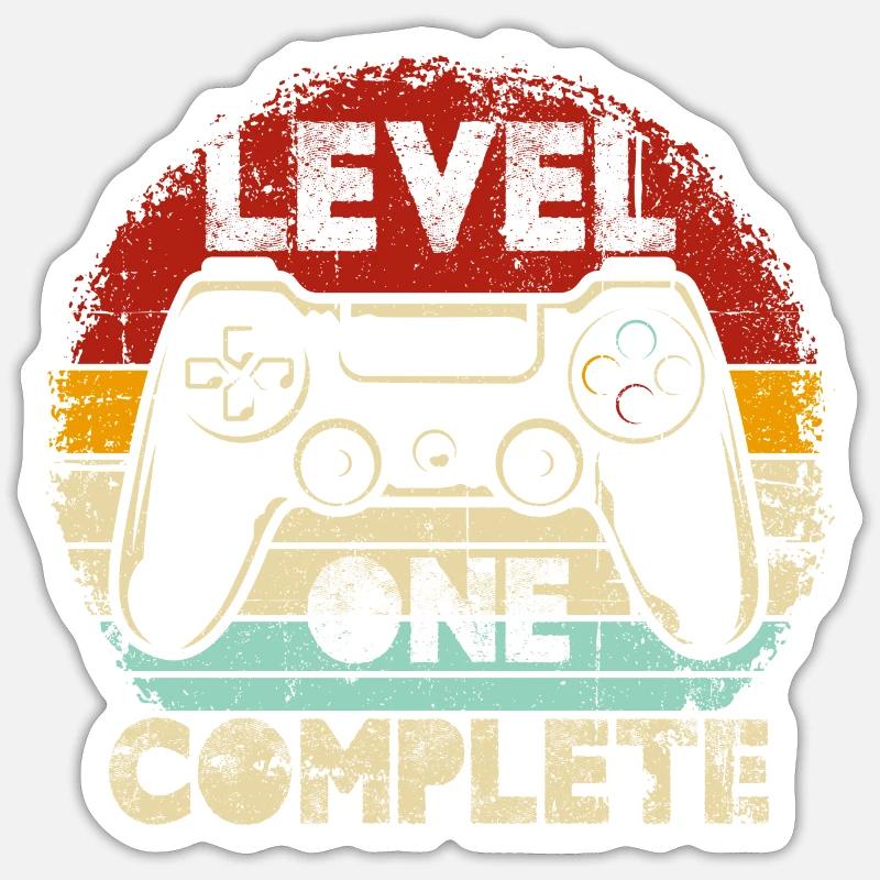 Level One Complete Retro Controller Sticker Größe S (10 x 10 cm)