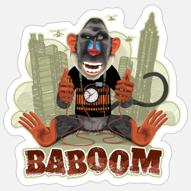 baboom version I - Sticker taille S (10 x 10 cm) - blanc mat