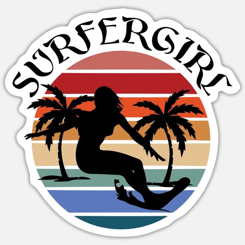 Surfing Surfboard Surfer Geschenksidee Sticker Größe S (10 x 10 cm)