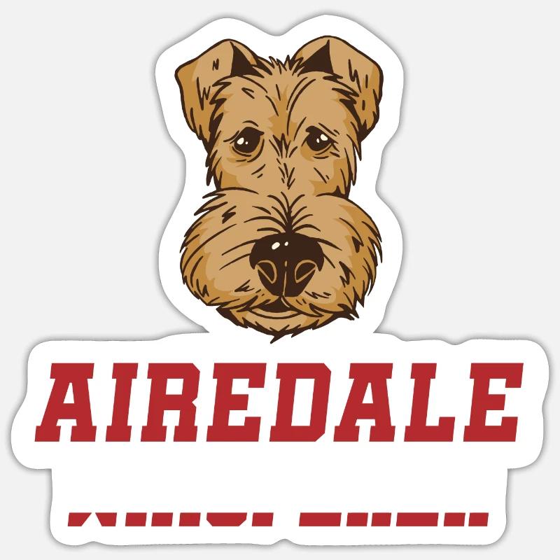 Airedale Terrier Chien - Sticker taille S (10 x 10 cm) - blanc mat