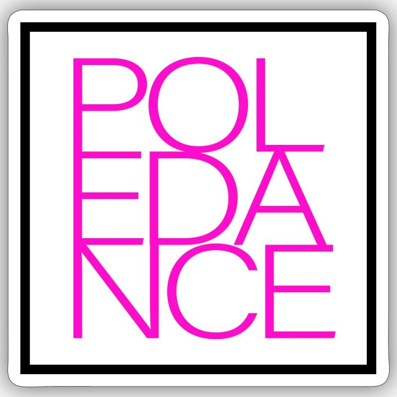 Pole Dance Text - Square - Sticker size S (10 x 10 cm) - white matte