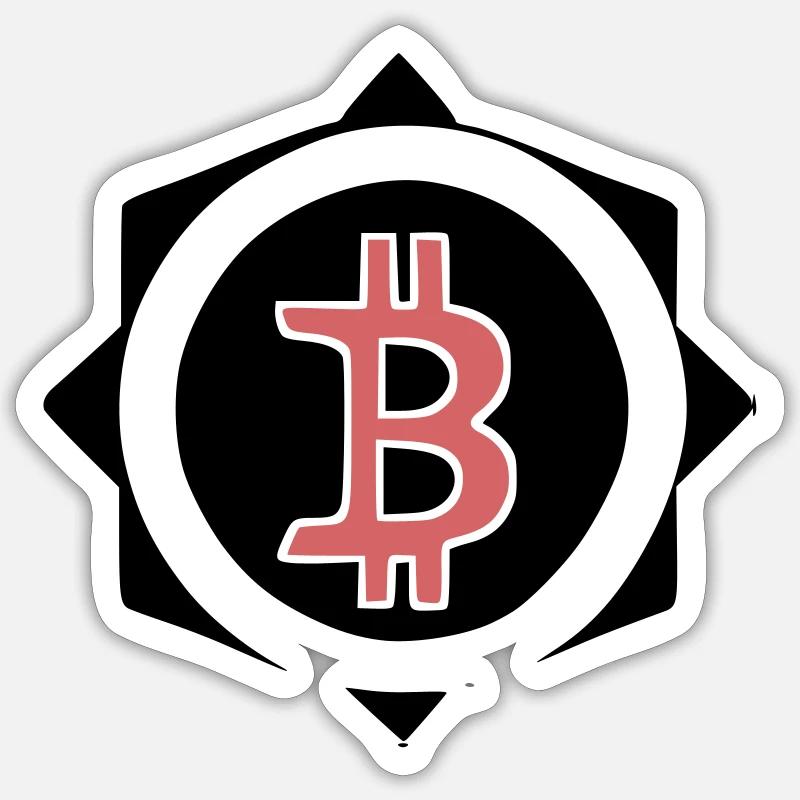 Bitcoin Krypto Währung virtuellen Lebens Vector 2 - Sticker Größe S (10 x 10 cm) - Mattweiß