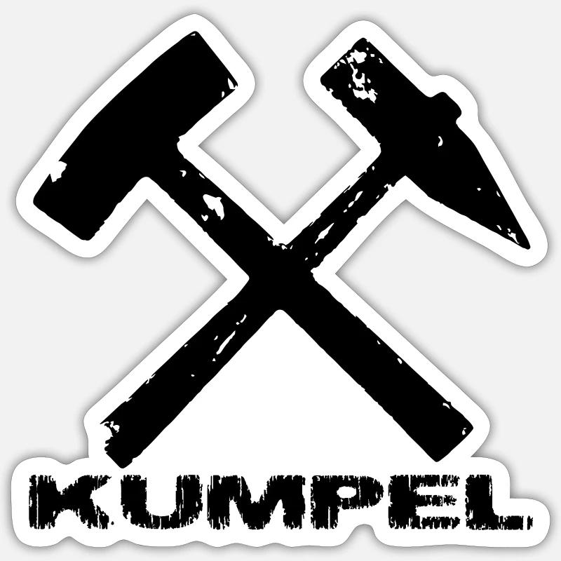 Kumpel - Schlägel und Eisen - Sticker Größe S (10 x 10 cm) - Mattweiß