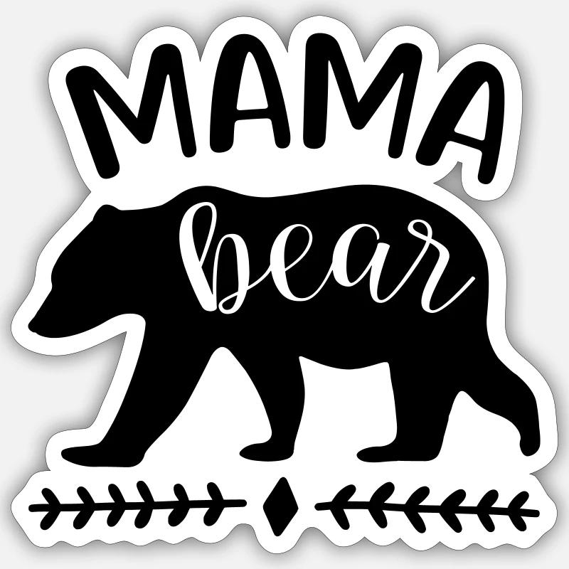 mama bear - Sticker Größe S (10 x 10 cm) - Mattweiß
