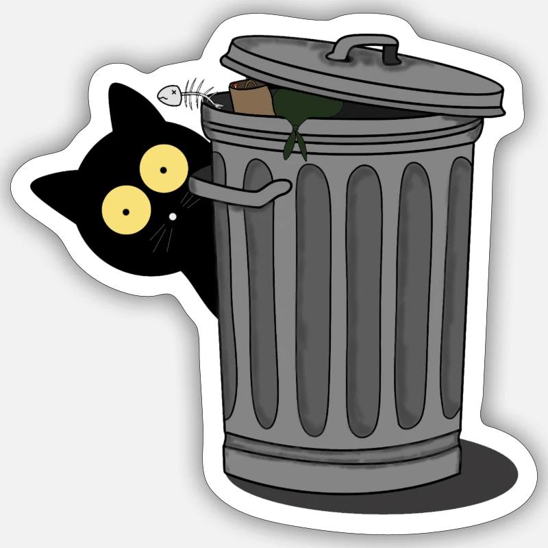 Gatto nero osservato Sticker formato S (10 x 10 cm)