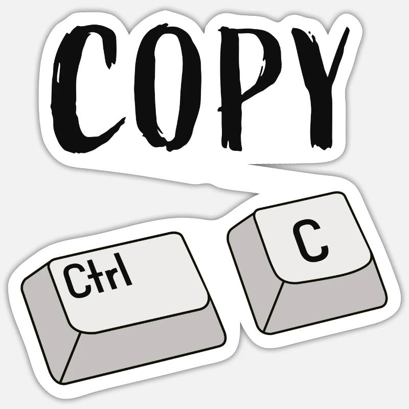 Ctrl C Copier - Sticker taille S (10 x 10 cm) - blanc mat