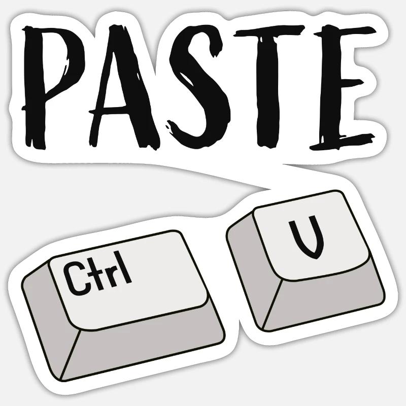 Strg V Einfügen - Sticker Größe S (10 x 10 cm) - Mattweiß