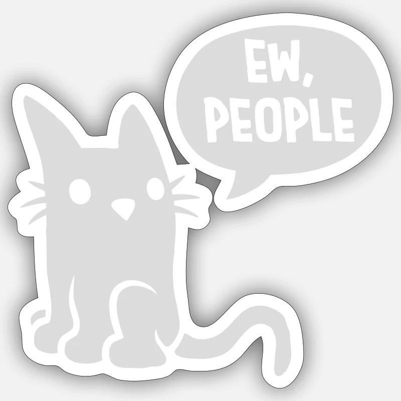 Comic Katze ew people Sticker Größe S (10 x 10 cm)