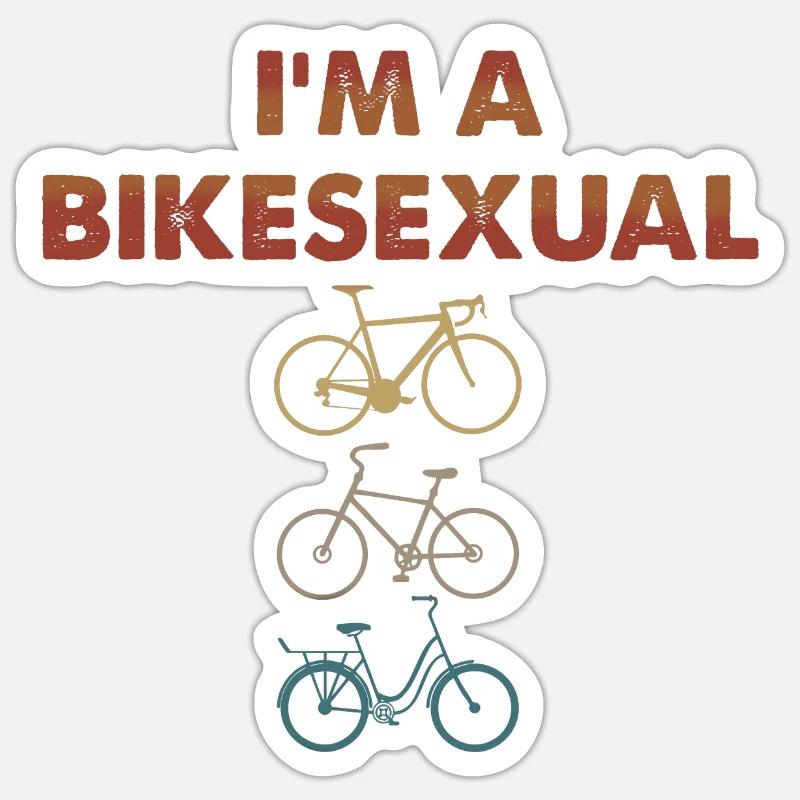 ICH BIN EIN BIKESEXUAL - Sticker Größe S (10 x 10 cm) - Mattweiß
