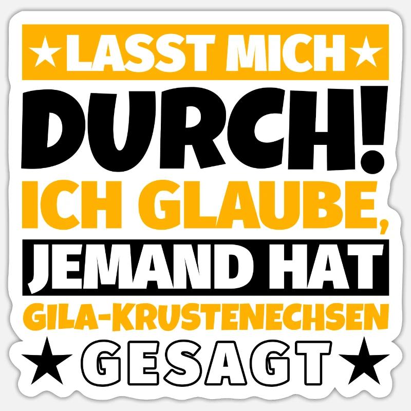 Gila-Krustenechsen - Sticker Größe S (10 x 10 cm) - Mattweiß