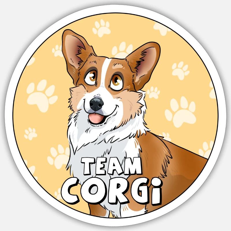 team corgi Sticker taille S (10 x 10 cm)