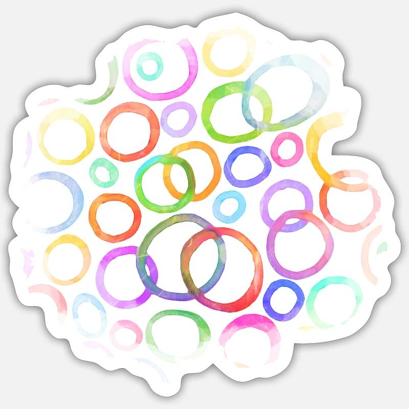 Watercolor Ring Splash Pattern Sticker size S (10 x 10 cm)