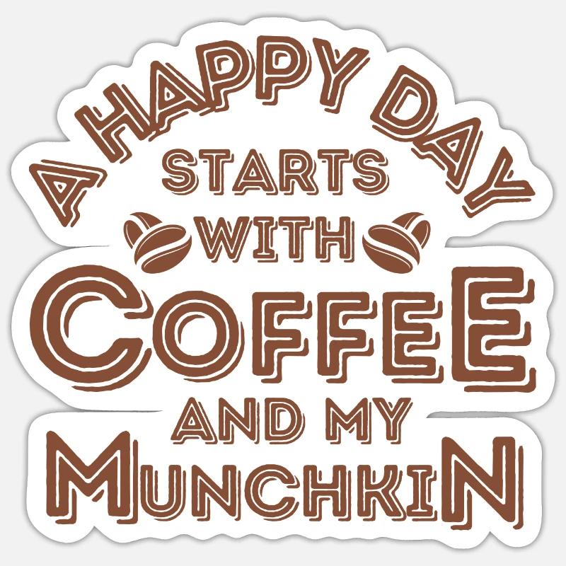 Munchkin Cat Café - Sticker taille S (10 x 10 cm) - blanc mat