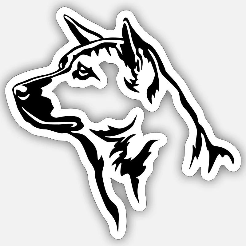 Thai Ridgeback Kopf - Sticker Größe S (10 x 10 cm) - Mattweiß