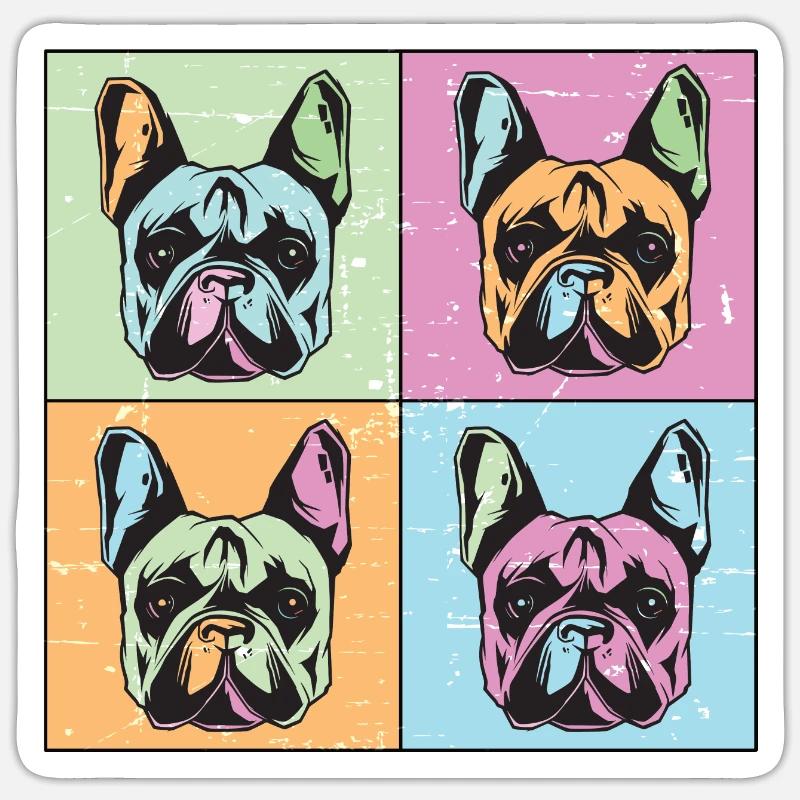 Bulldogs Image Abstract - Sticker taille S (10 x 10 cm) - blanc mat