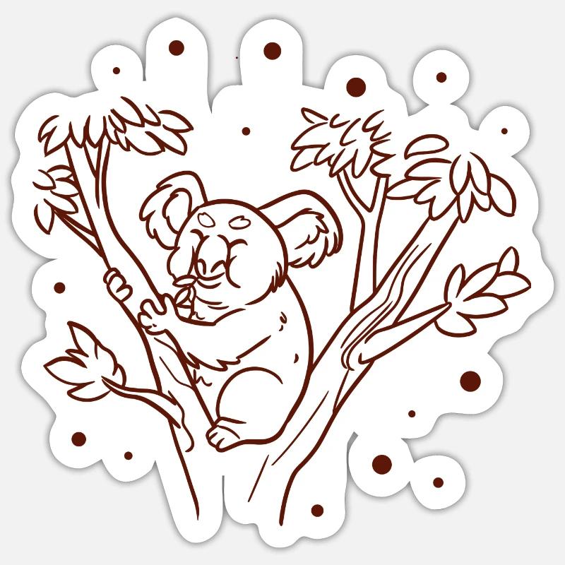 Koala - Australie - Conservation de la nature - Sticker taille S (10 x 10 cm) - blanc mat