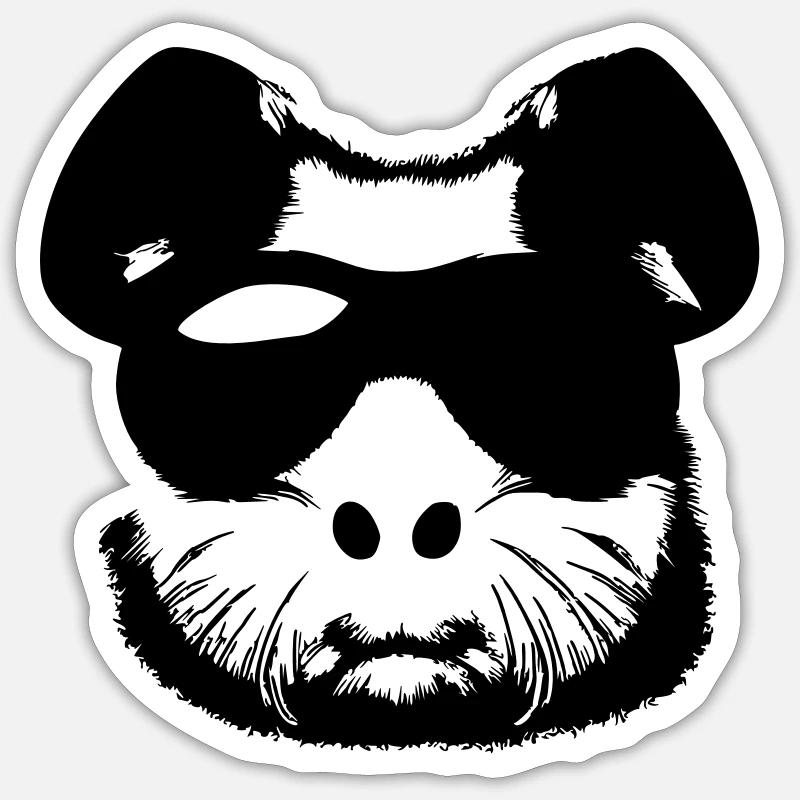 Guinea pig cool sunglasses funny vector 5 Sticker size S (10 x 10 cm)