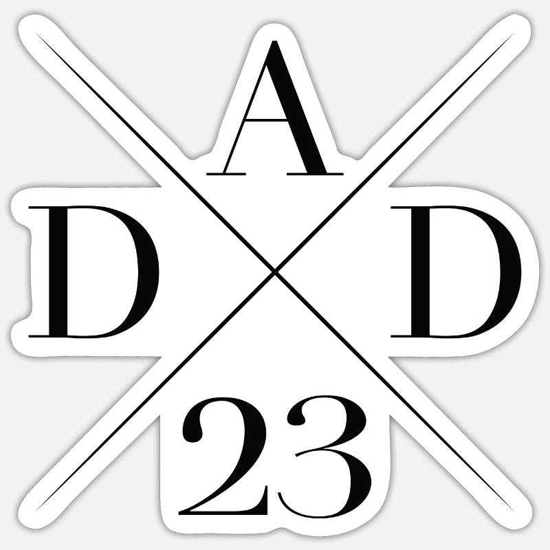 DAD 23 Papa werdende Väter Eltern - Sticker Größe S (10 x 10 cm) - Mattweiß
