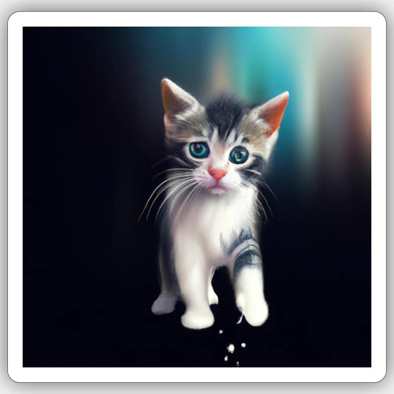 cute cat - Sticker Größe S (10 x 10 cm) - Mattweiß