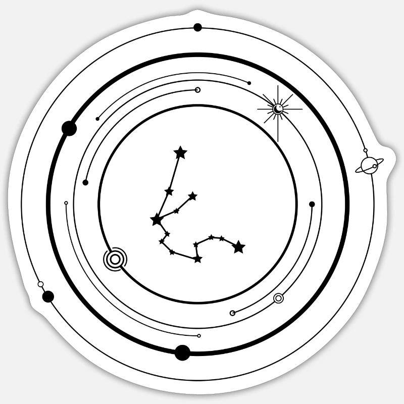 Starburst-Punkt-Sternbild - Sticker Größe S (10 x 10 cm) - Mattweiß