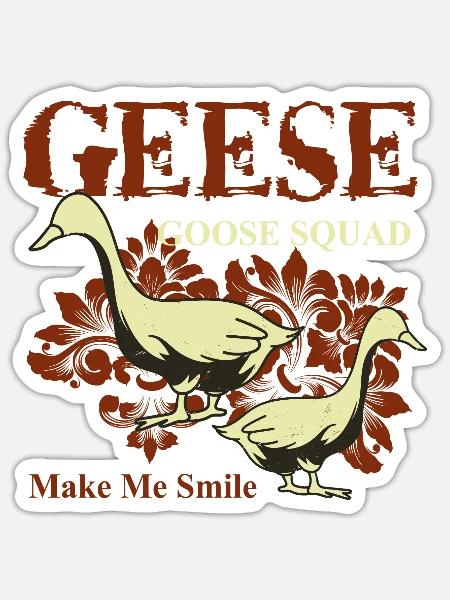 Gänse bringen mich zum Lächeln Gänse niedlicher - Sticker Größe S (10 x 10 cm) - Mattweiß
