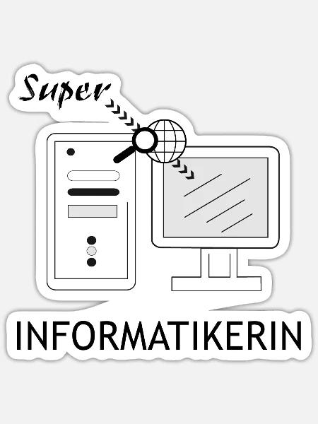 Super Informatikerin - Sticker Größe S (10 x 10 cm) - Mattweiß