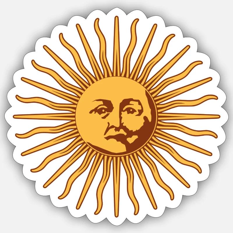 Soleil médiéval - Sticker taille S (10 x 10 cm) - blanc mat
